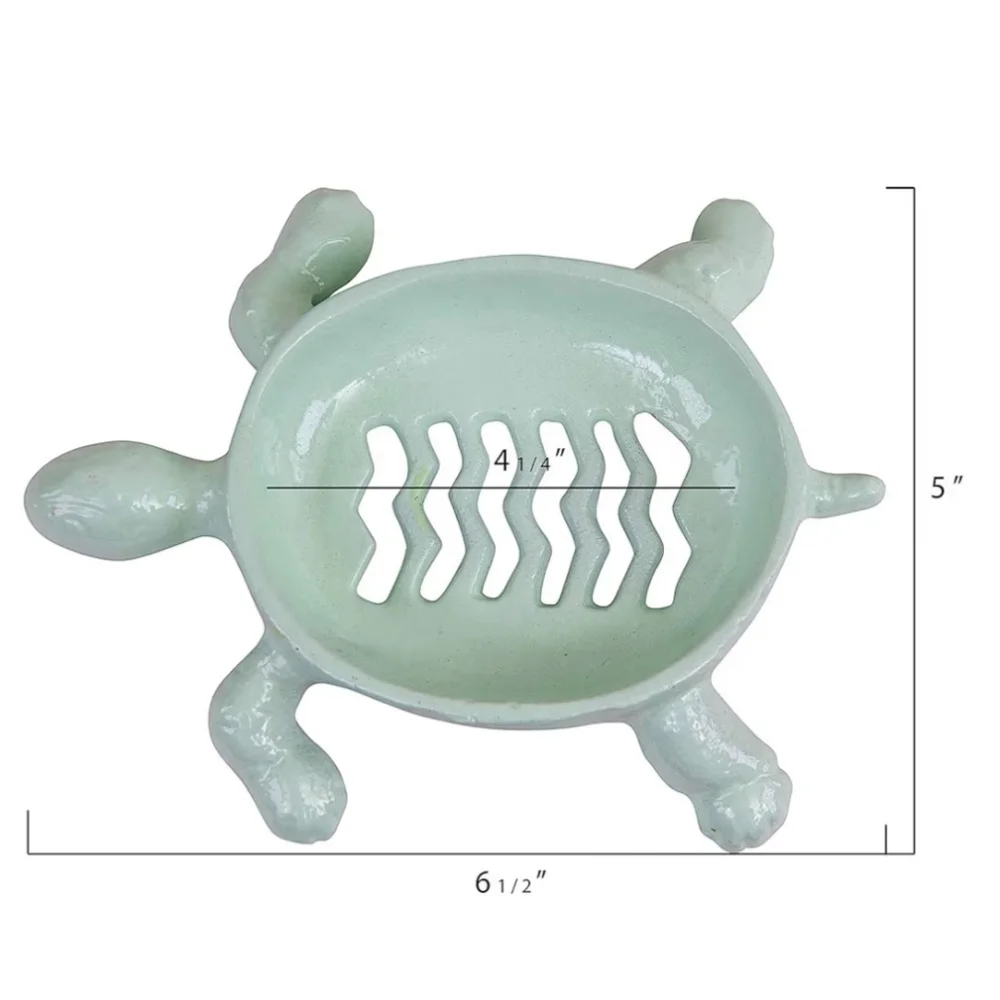 Cast Iron Turtle Soap Dish Set of 2 Bathroom Kitchen Accessory